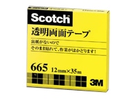 【直送品】3M スコッチ透明両面テープ 665-3-12 1個（ご注文単位1個)