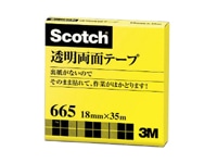 【直送品】3M スコッチ透明両面テープ 665-3-18 1個（ご注文単位1個)
