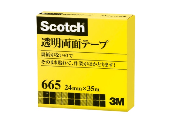 【直送品】3M スコッチ透明両面テープ 665-3-24 1個（ご注文単位1個)