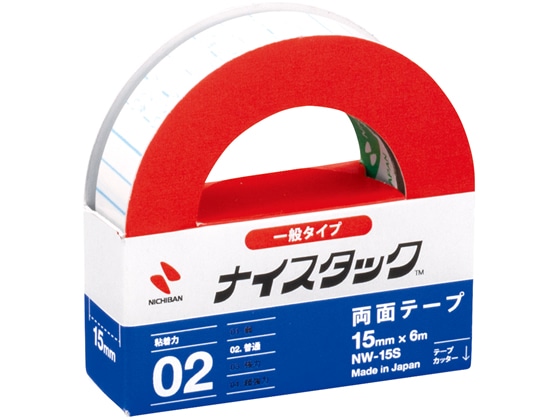 >【直送品】ニチバン 再生紙両面テープ ナイスタック 小巻 15mm NW-15S 1個（ご注文単位1個)