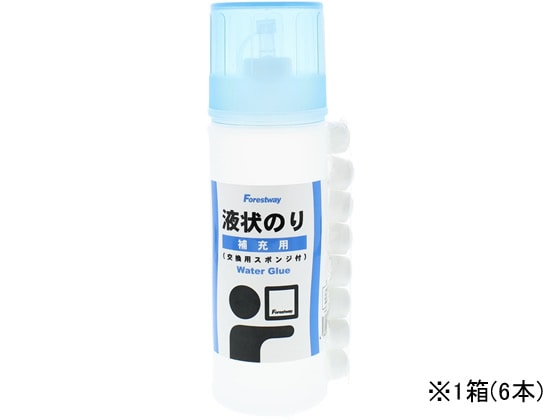 Forestway 液状のり補充用 400ml 6本 1箱（ご注文単位1箱)【直送品】