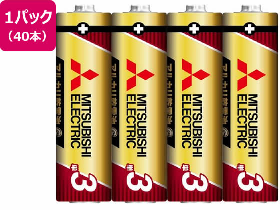 三菱電機 アルカリ乾電池 単3形 40本 LR6GR 4S 1箱（ご注文単位1箱)【直送品】