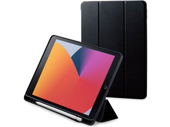 エレコム iPad 2020 レザーケース 手帳型 2アングル TBWA19RWVSABK 1個（ご注文単位1個)【直送品】