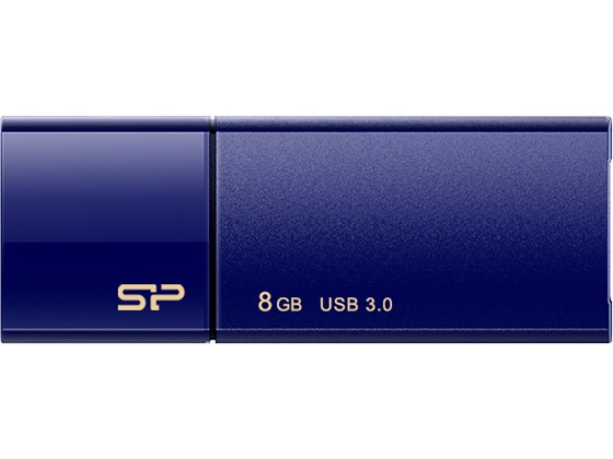 シリコンパワー USB3.0 スライド式USBメモリ 8GB ネイビー 1個（ご注文単位1個)【直送品】