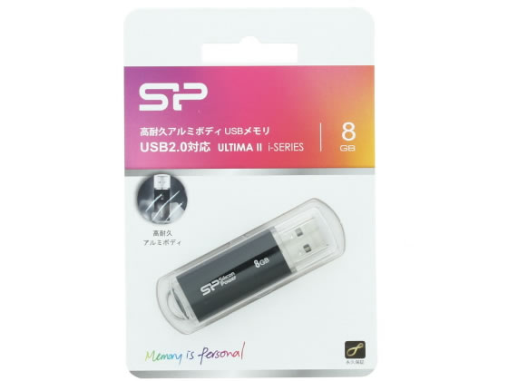 >シリコンパワー USBフラッシュドライブ 8GB SP008GBUF2M01V1K 1個（ご注文単位1個)【直送品】