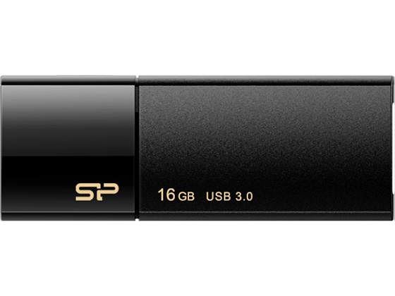 >シリコンパワー USB3.0 スライド式USBメモリ 16GB ブラック 1個（ご注文単位1個)【直送品】