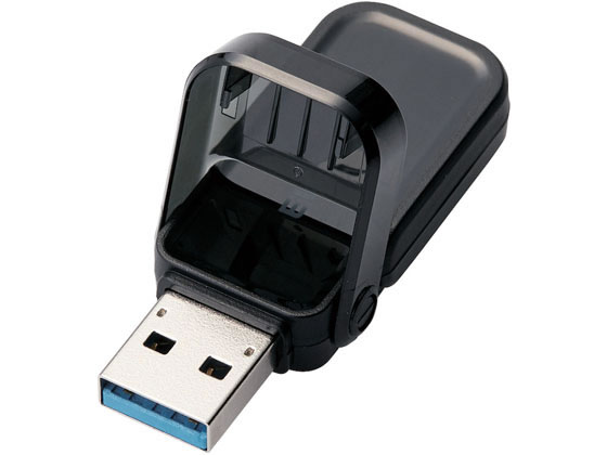 エレコム フリップキャップ式USBメモリ 32GB ブラック MF-FCU3032GBK 1個（ご注文単位1個)【直送品】