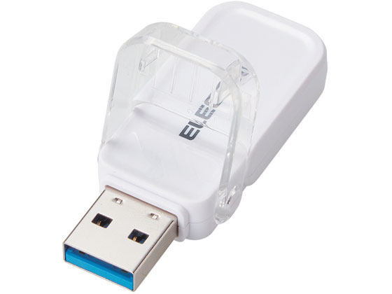 エレコム フリップキャップ式USBメモリ 32GB ホワイト MF-FCU3032GWH 1個（ご注文単位1個)【直送品】
