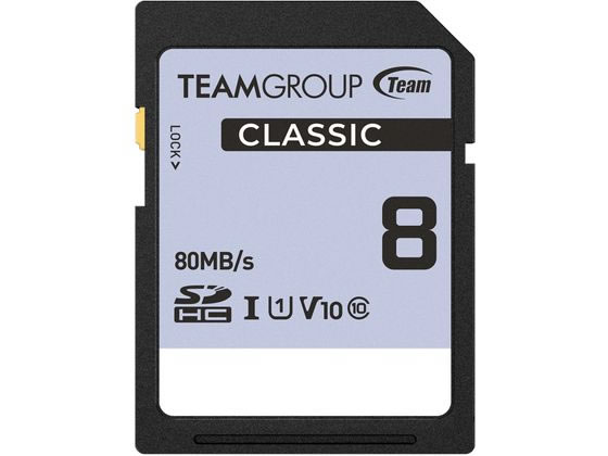 >TEAM SDHC UHS-I U1 Classicシリーズ8GB TSDHC8GIV1001 1枚（ご注文単位1枚)【直送品】