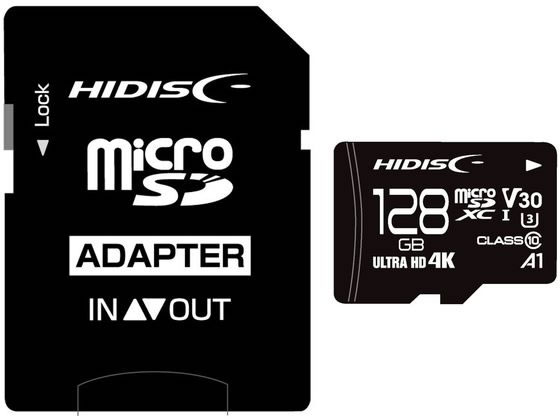 HIDISC microSDXCカード 128GB Class3 HDMCSDX128GCL10 1個（ご注文単位1個)【直送品】