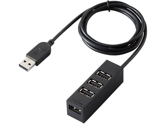 エレコム 機能主義USBハブ 長ケーブル4ポート U2H-TZ427BBK 1個（ご注文単位1個)【直送品】