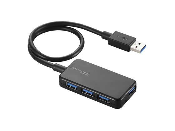 エレコム 4ポートUSB3.0ハブ ブラック U3H-A411BBK 1個（ご注文単位1個)【直送品】