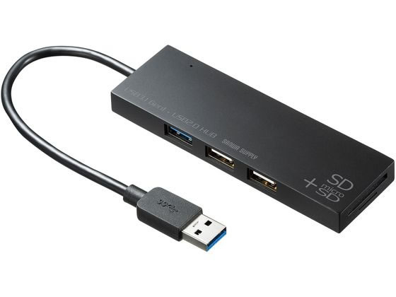 サンワサプライ USB3.1+2.0コンボハブ カードリーダー付き 1個（ご注文単位1個)【直送品】