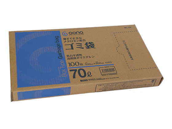 【直送品】BOX型ゴミ袋薄手強化タイプ乳白半透明70L100枚*5箱 1箱（ご注文単位1箱)
