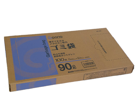 【直送品】BOX型ゴミ袋薄手強化タイプ乳白半透明90L100枚*4箱 1箱（ご注文単位1箱)