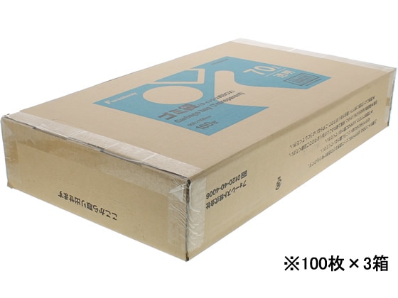 Forestway ゴミ袋(ティッシュBOXタイプ)透明 70L 100枚×3箱 1箱（ご注文単位1箱)【直送品】