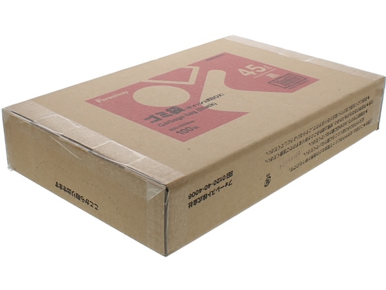 Forestway ゴミ袋(ティッシュBOXタイプ)黒 45L 100枚 1箱（ご注文単位1箱)【直送品】