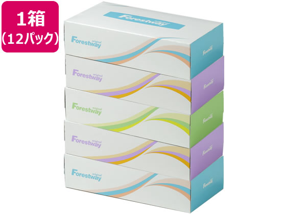 Forestway ティッシュペーパー ナチュラル 150組 5個×12パック 1箱（ご注文単位1箱)【直送品】