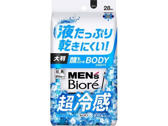 KAO メンズビオレ 顔もふけるボディシート クールタイプ 28枚 1個（ご注文単位1個)【直送品】