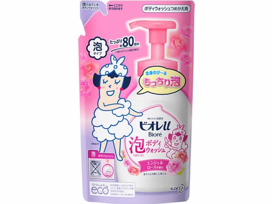 【直送品】KAO ビオレu泡で出てくるボディウォッシュ ローズ 詰替 480ml 1個（ご注文単位1個)