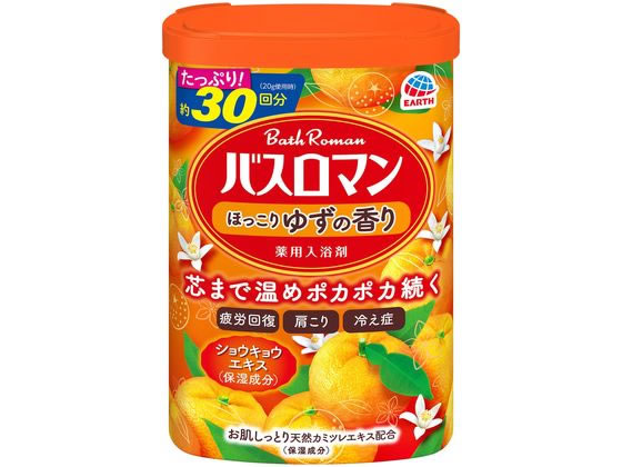 >アース製薬 バスロマン ほっこりゆずの香り 600g 1缶（ご注文単位1缶)【直送品】