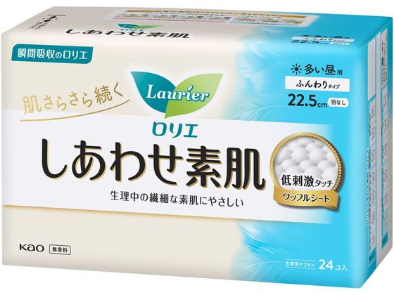 KAO ロリエしあわせ素肌 多い昼用羽なし 24コ入 1パック（ご注文単位1パック)【直送品】