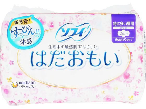 >ユニ・チャーム ソフィ はだおもい 特に多い昼用 260 羽付 16枚 1個（ご注文単位1個)【直送品】