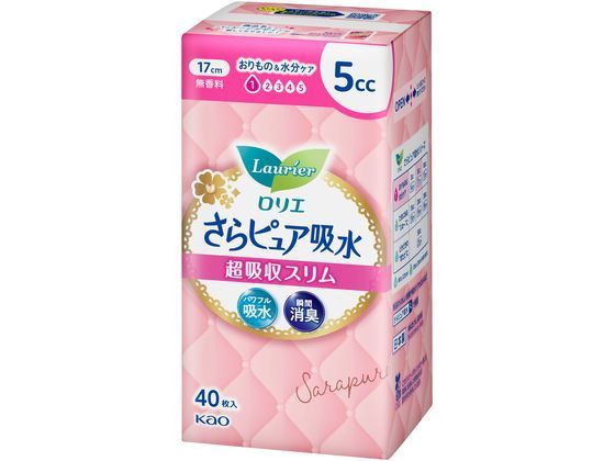 KAO ロリエ さらピュア吸水 超吸収スリム 5cc 40枚 1パック（ご注文単位1パック)【直送品】