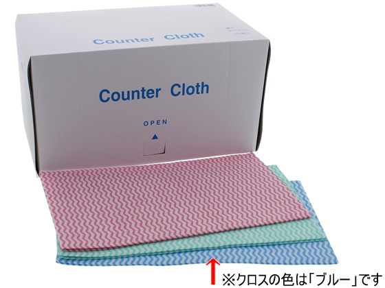 KCC カウンタークロス 薄手 35×60cm ブルー 100枚 1箱（ご注文単位1箱)【直送品】