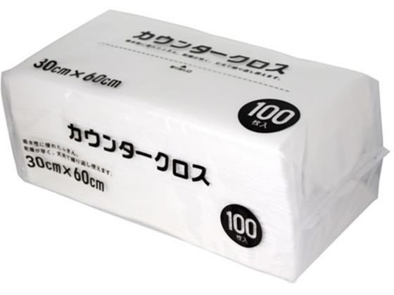 大和物産 カウンタークロス60×30cm 100枚 ホワイト 81064 1袋（ご注文単位1袋)【直送品】