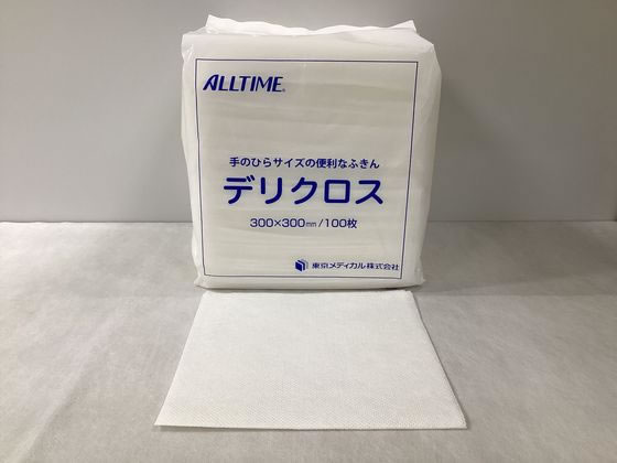 東京メディカル デリクロス 30×30cm ホワイト 100枚 FT-6300 1袋（ご注文単位1袋)【直送品】