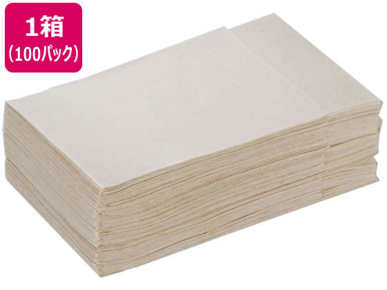 【直送品】アートナップ ブラウンナプキン6つ折り 100枚 100パック 1箱（ご注文単位1箱)