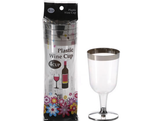 アートナップ プラスチックワインカップ 4個入 PA-09 1パック（ご注文単位1パック)【直送品】