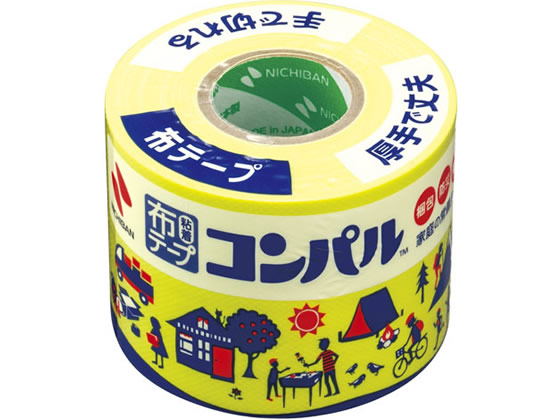 ニチバン 布粘着テープ コンパル 黄 50mm×10m CPN2-50 1巻（ご注文単位1巻)【直送品】