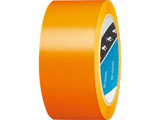 【直送品】半硬質塩ビラインテープ 50mm×20m オレンジ 1巻（ご注文単位1巻)