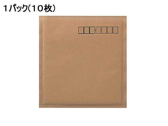 【直送品】小包封筒 エアークッションタイプ クラフト CD用 10枚 1パック（ご注文単位1パック)