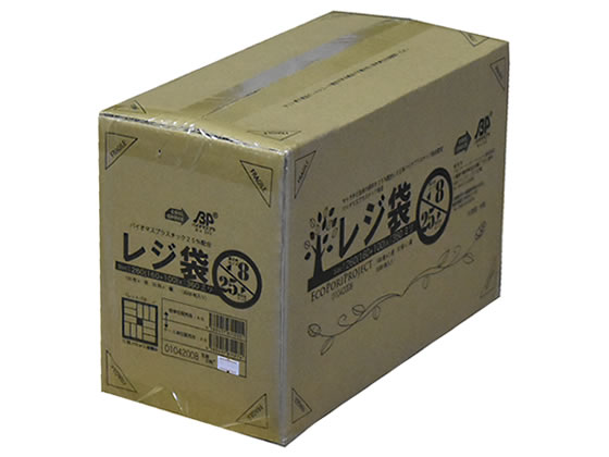 【直送品】バイオマス25%配合レジ袋(乳白) 8号 100枚×30袋 1箱（ご注文単位1箱)