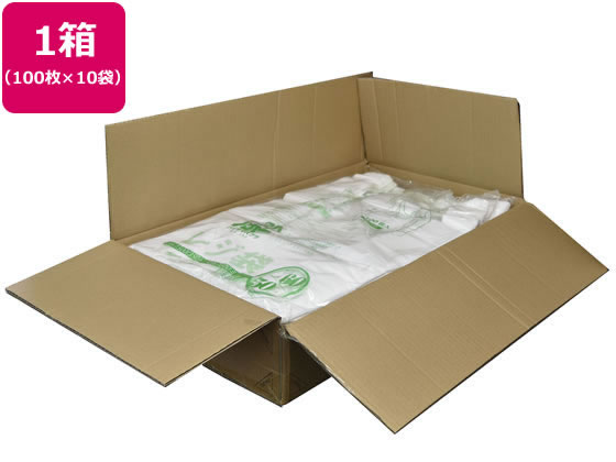 【直送品】バイオマス25%配合レジ袋(乳白) 60号 100枚×10袋 1箱（ご注文単位1箱)