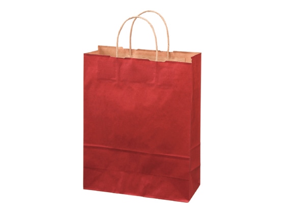 【直送品】スーパーバッグ カラー紙手提げ袋 赤 S 50枚 92660220 1パック（ご注文単位1パック)