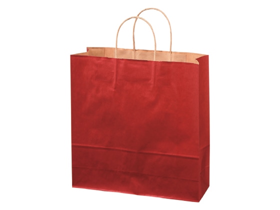 スーパーバッグ カラー紙手提げ袋 赤 M 50枚 92660180 1パック（ご注文単位1パック)【直送品】