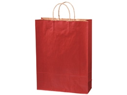 【直送品】カラー紙手提げ袋 L 赤 200枚 1箱（ご注文単位1箱)