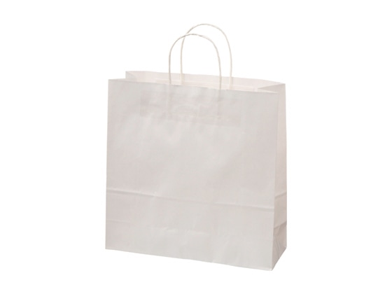 【直送品】スーパーバッグ 紙手提袋 白無地 丸紐M 50枚 1パック（ご注文単位1パック)