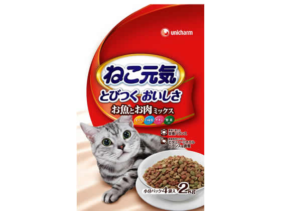 ユニチャームペットケア ねこ元気おいしさバランスお魚お肉ミックス2kg 1袋（ご注文単位1袋)【直送品】