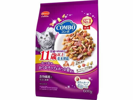 >日本ペット コンボ毛玉対応11歳~カツオ味カツオチップカツオブシ添600g 1袋（ご注文単位1袋)【直送品】