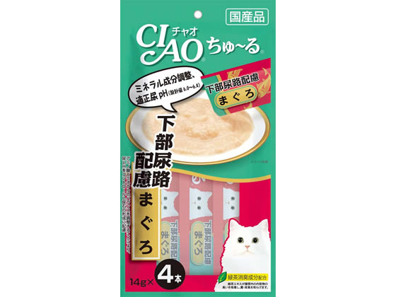 >いなば CIAO ちゅーる 下部尿路配慮 まぐろ 14g×4本 1パック（ご注文単位1パック)【直送品】