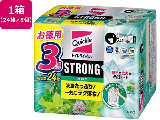 KAO トイレクイックル ストロング エクストラハーブの香り 詰替 24枚 8個 1箱（ご注文単位1箱）【直送品】