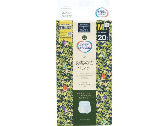 エルモア いちばんお茶の力パンツ M～Lサイズ 20枚 1パック（ご注文単位1パック）【直送品】