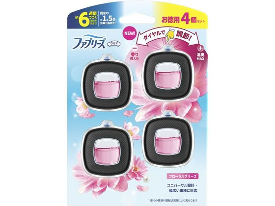 >P&G ファブリーズ クルマ イージークリップ フローラルブリーズ 4個 1パック（ご注文単位1パック）【直送品】