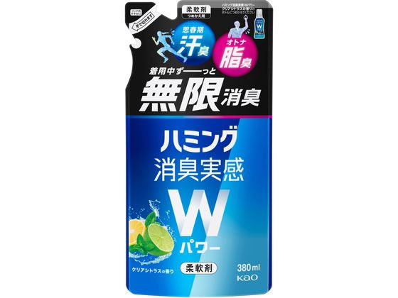 KAO ハミング消臭実感Wパワー シトラスの香り つめかえ用 380mL 1個（ご注文単位1個）【直送品】