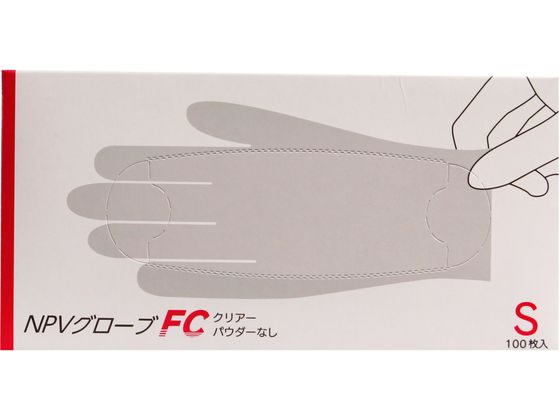 >ファーストレイト NPVグローブ FC クリア Sサイズ 100枚 FR-6691 1箱（ご注文単位1箱）【直送品】